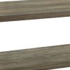 Eli 47 Inch Wood Coffee Table, Metal Brackets, Cross Bars, Rustic Oak Brown