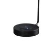 15 Inch Metal Table Lamp, Adjustable Shade, Wireless Charging, Black