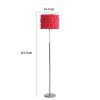 Finn 63 Inch Glamorous Floor Lamp, Rose Accent Shade, 100W, Pink, Silver