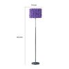 Finn 63 Inch Glamorous Floor Lamp, Rose Accent Shade, 100W, Purple, Silver