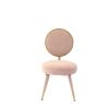 Cid 21 Inch Modern Glam Accent Chair, Round Backrest, Set of 2, Pink Velvet