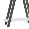 Baki 38 Inch Modern Wood Side Console Table, Corner Compartment, White