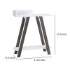 Baki 38 Inch Modern Wood Side Console Table, Corner Compartment, White