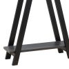 Baki 38 Inch Modern Wood Side Console Table, Corner Compartment, Black