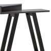 Baki 38 Inch Modern Wood Side Console Table, Corner Compartment, Black