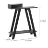 Baki 38 Inch Modern Wood Side Console Table, Corner Compartment, Black