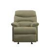 Deby 35 Inch Modern Recliner, Foam Cushioned Seat, Microfiber, Sage Green
