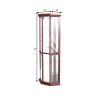 71 Inch China Curio Corner Cabinet, 4 Door 5 Shelves, Wood, Cherry Brown