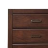 48 Inch Modern Tuscany Tall Dresser Chest, 5 Drawers, Metal Handles, Brown