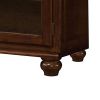 58 Inch Wood TV Entertainment Media Console, 2 Door, 2 Open Shelves, Walnut