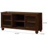 58 Inch Wood TV Entertainment Media Console, 2 Door, 2 Open Shelves, Walnut
