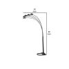 92 Inch Modern Floor Lamp, 5 Dome Shades, Dimmer Switch, Black