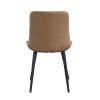 Eli 20 Inch Parson Style Dining Chair, Vegan Leather, Set of 2, Tan Brown