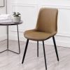 Eli 20 Inch Parson Style Dining Chair, Vegan Leather, Set of 2, Tan Brown