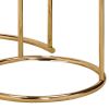 23 Inch Round Nesting Tables, Glass, Metal Base, Set of 2, Gold, Clear
