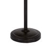 Eli 60 Inch Tiffany Style Floor Lamp, Glass Shade, Metal Base, Antique Bronze