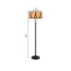 Eli 60 Inch Tiffany Style Floor Lamp, Glass Shade, Metal Base, Antique Bronze