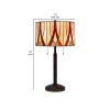 Eli 24 Inch Tiffany Style Table Lamp, Glass Shade, Antique Bronze