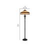 Xia 61 Inch Tiffany Style Vintage Floor Lamp, Glass Shade, Antique Bronze