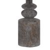 31 Inch Accent Table Lamp, Resin Turned Base, Set of 2, Beige, Gray