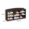 48 Inch Classic Wood Shoe Rack, 9 Cubbies, Elegant Wood Grains, Dark Brown