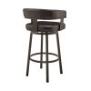 Jack 26 Inch Counter Height Bar Stool, Swivel Chair, Faux Leather, Brown