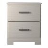 Tely 24 Inch Modern Rustic Composite Wood Nightstand, 2 Drawers, Oak White