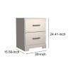 Tely 24 Inch Modern Rustic Composite Wood Nightstand, 2 Drawers, Oak White