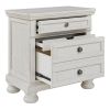Julia 30 Inch Casual Nightstand, Wood, 2 Drawers, Pull Out Tray, White