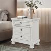Julia 30 Inch Casual Nightstand, Wood, 2 Drawers, Pull Out Tray, White
