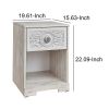 Nate 22 Inch Classic Nightstand, 1 Compartment, 1 Drawer, Antique White