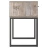 Grace 20 Inch Modern Nightstand, Metal Base, 1 Drawer, Whitewashed Wood