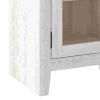 60 Inch TV Entertainment Console, 2 Glass Doors, Farmhouse, White, Gray