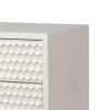 Rexi 26 Inch 2 Drawer Nightstand, Honeycomb, Mahogany Wood, White, Gold