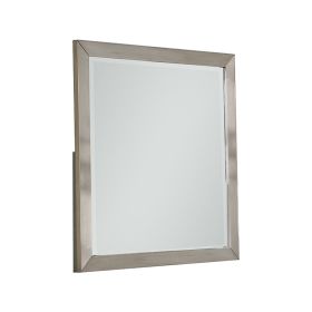 Bran 36 x 36 Modern Square Dresser Mirror, Pine Wood, Light Brown