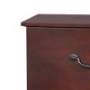 Bran 27 Inch 2 Drawer Nightstand, Pine Wood, Grain Details, Cherry Brown