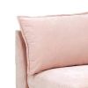 Rio 33 Inch Modular Armless Sofa Chair, Lumbar Cushion, Blush Pink