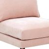 Rio 33 Inch Modular Armless Sofa Chair, Lumbar Cushion, Blush Pink