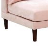 Rio 33 Inch Modular Armless Sofa Chair, Lumbar Cushion, Blush Pink
