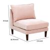 Rio 33 Inch Modular Armless Sofa Chair, Lumbar Cushion, Blush Pink