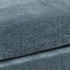 Rio 32 Inch Modular Ottoman, Box Cushion Seat, Wood Legs, Slate Blue Fabric