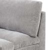 Luna 33 Inch Modular 1 Arm Corner Chair, Triple Plush Cushioned Seat, Gray