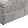 Luna 33 Inch Modular 1 Arm Corner Chair, Triple Plush Cushioned Seat, Gray