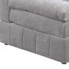 Luna 33 Inch Modular 1 Arm Corner Chair, Triple Plush Cushioned Seat, Gray