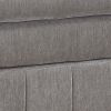 Luna 33 Inch Modular Ottoman, Three Layer Plush Cushioned Seat, Gray