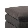 Luna 33 Inch Modular Ottoman, Three Layer Plush Cushioned Seat, Dark Gray