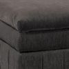 Luna 33 Inch Modular Ottoman, Three Layer Plush Cushioned Seat, Dark Gray