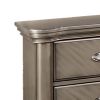 Ada 28 Inch Classic Rustic 2 Drawer Nightstand, Chevron Design, Brown