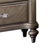 Ada 28 Inch Classic Rustic 2 Drawer Nightstand, Chevron Design, Brown