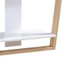 Hedy 34 Inch Modern Console Table, 3 Shelf, Slanted Legs, Two Toned, White